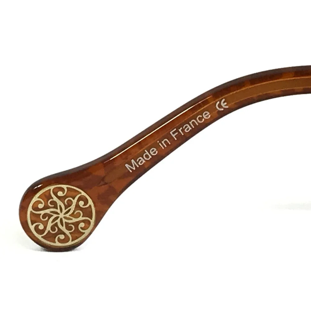 BOZ Eyeglasses Frames VIM 5050 Yellow Cracked Earth Pattern Half Rim 52-18-135